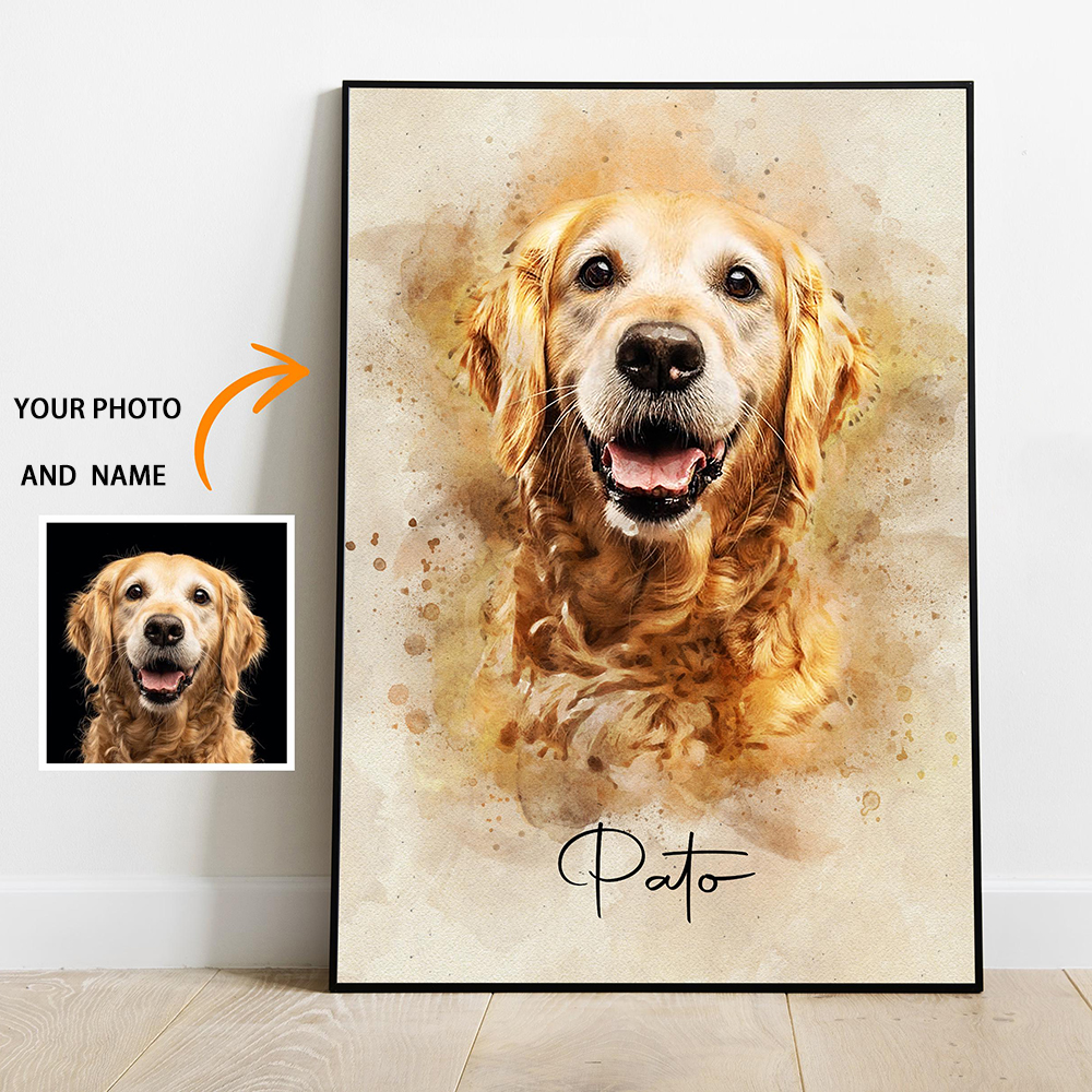 Home Cinema Wall Art - Personalized Pet Portraits Photo Name Custom