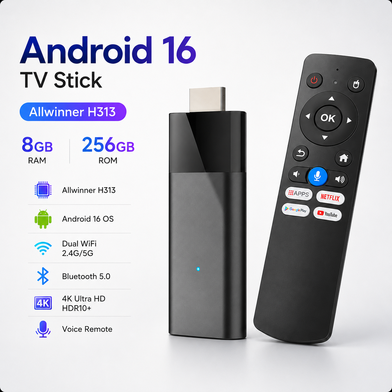 Smart Tv Stick - Android 16 TV Stick 4K Allwinner