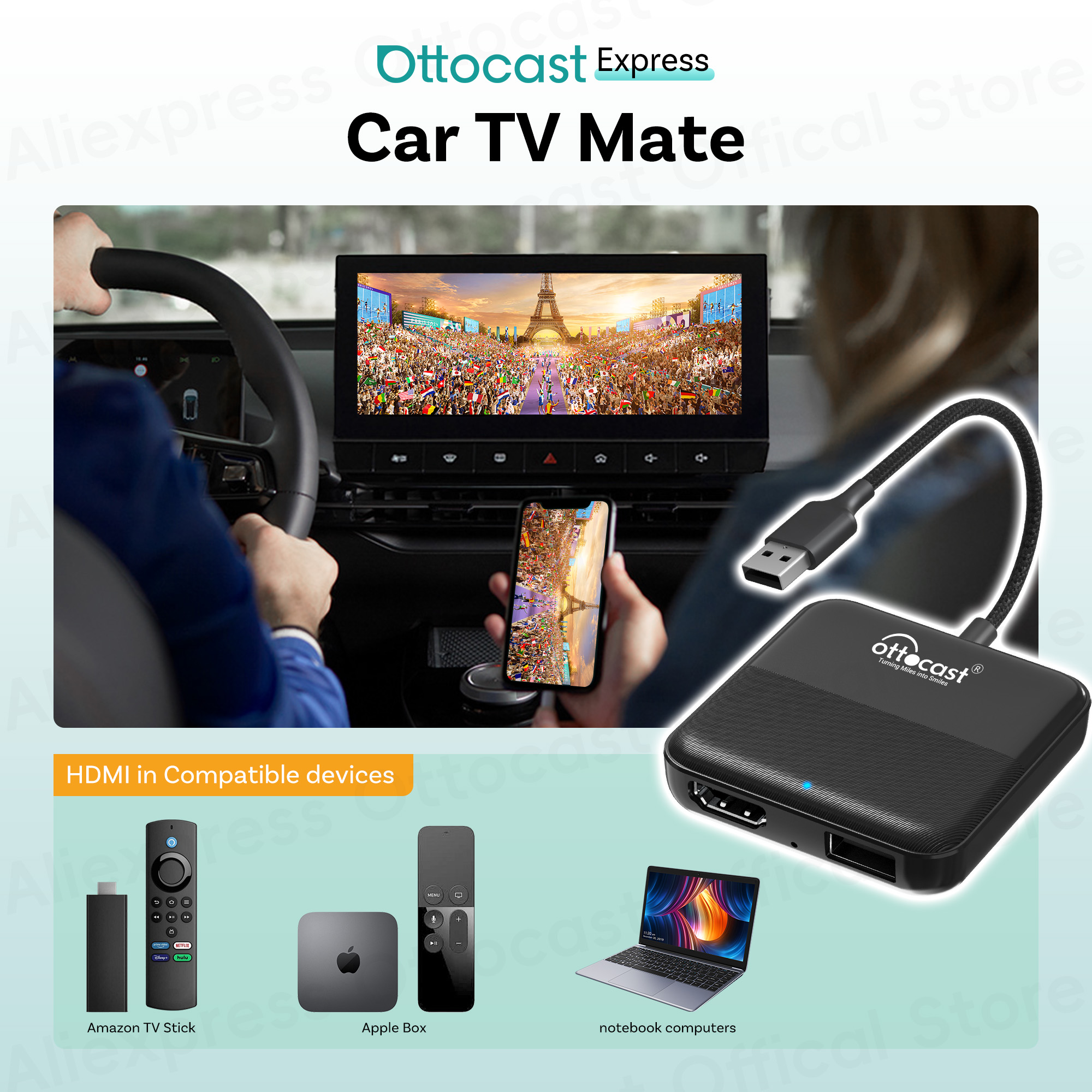 Smart Tv Stick - OTTOCAST Express Wireless CarPlay Android Auto
