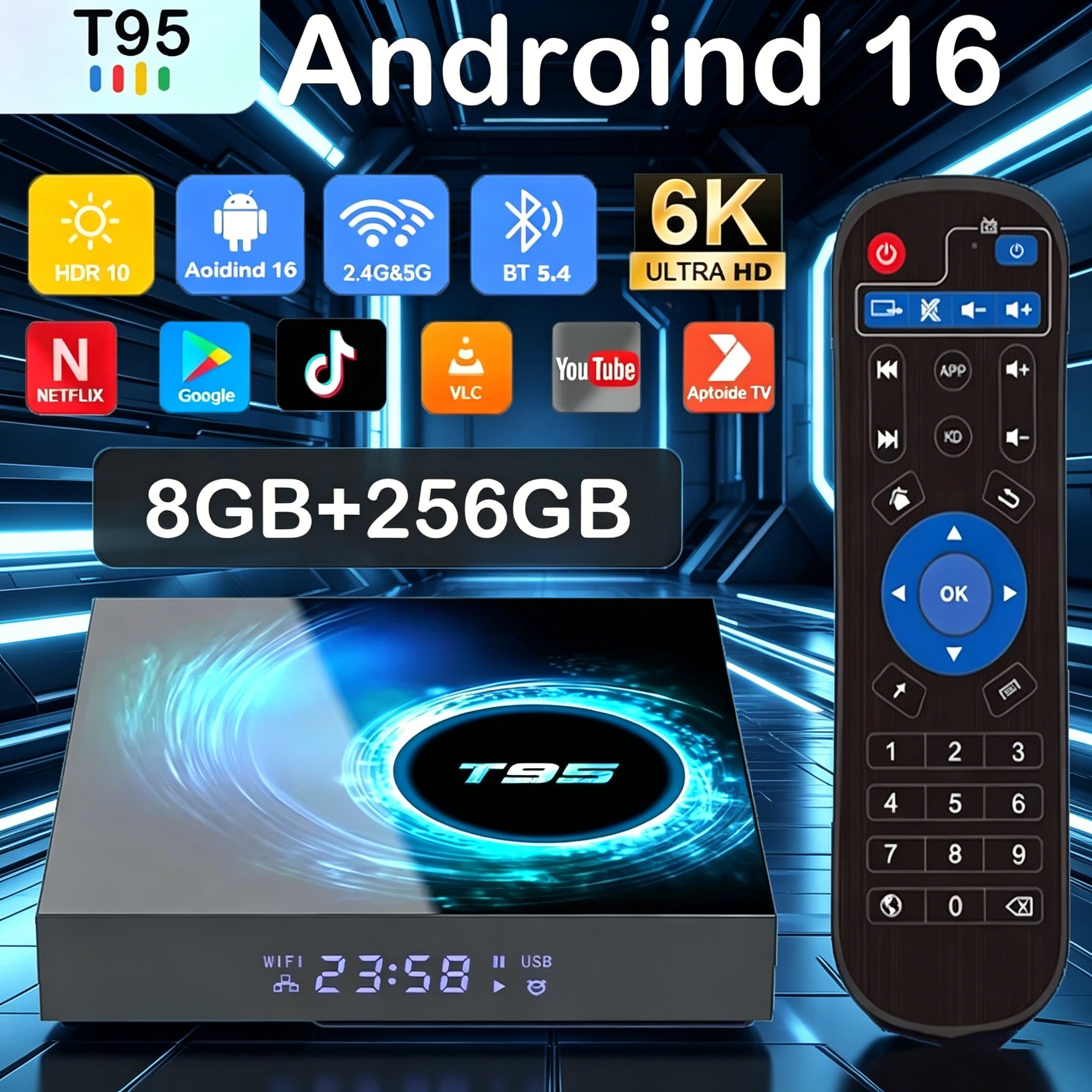 Home Cinema Google - Android16 Smart TV Box T95 8GB