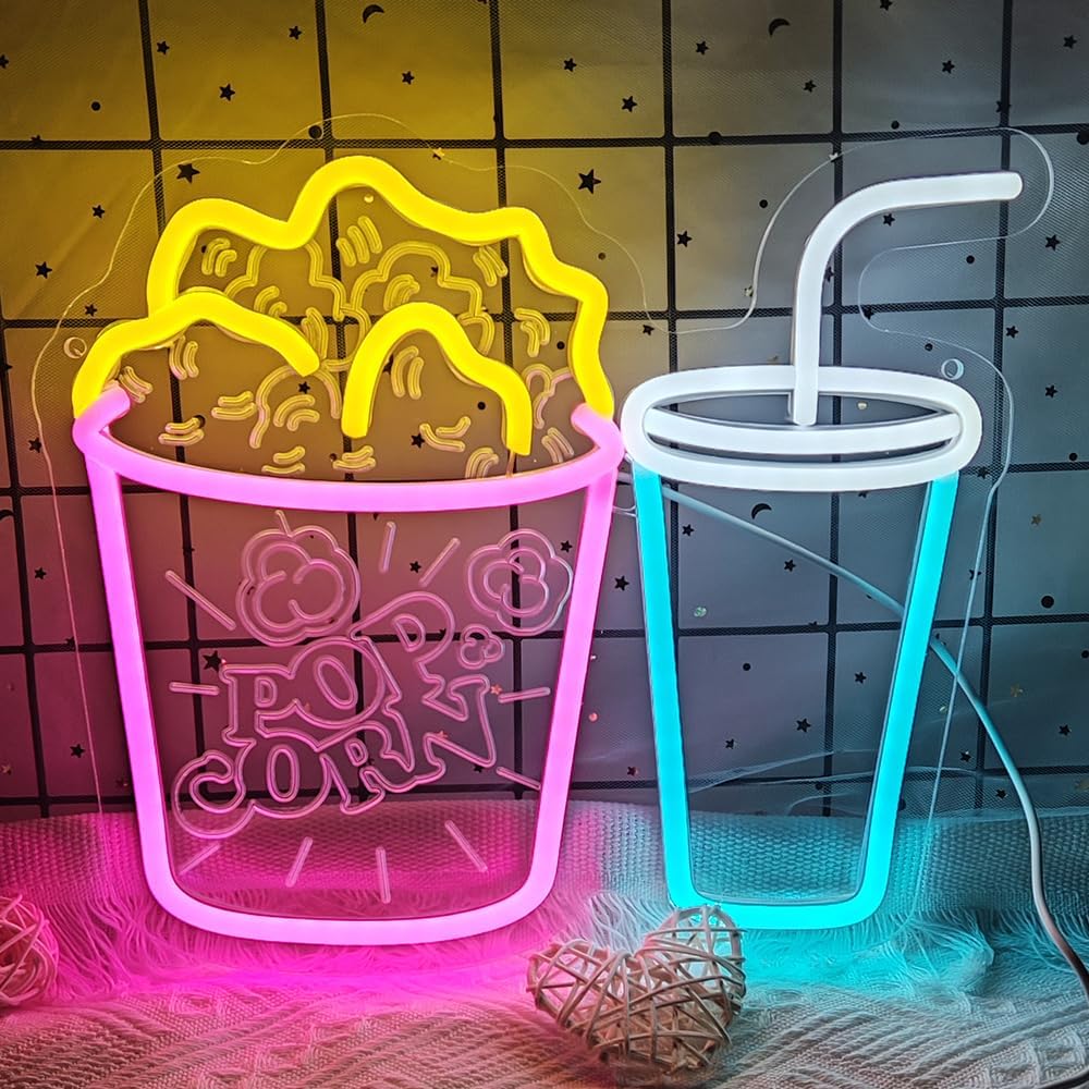Home Cinema Wall Lights - Popcorn Neon Sign LED Neon Light