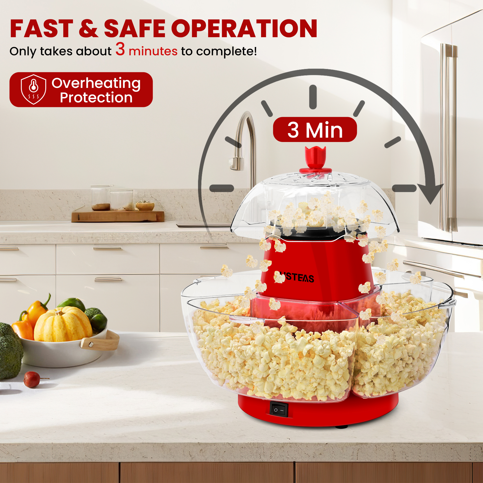 1200W Electric Hot Air Popcorn – обзор и цена Popcorn Machine Home