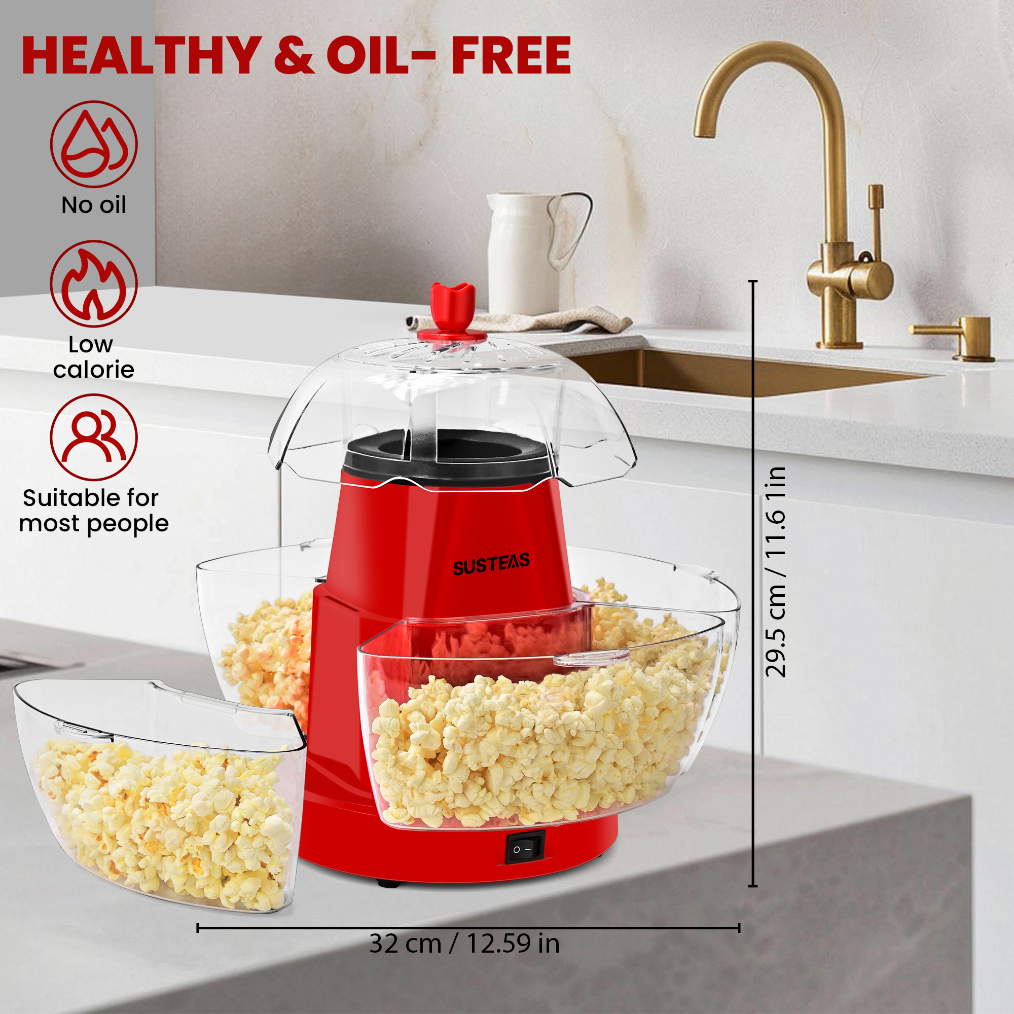 1200W Electric Hot Air Popcorn – обзор и цена Popcorn Machine Home