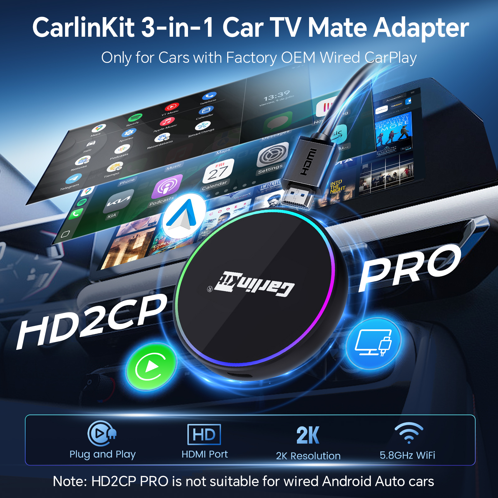 HD2CP Pro  CarlinKit Wireless  – обзор и цена Smart Tv Stick