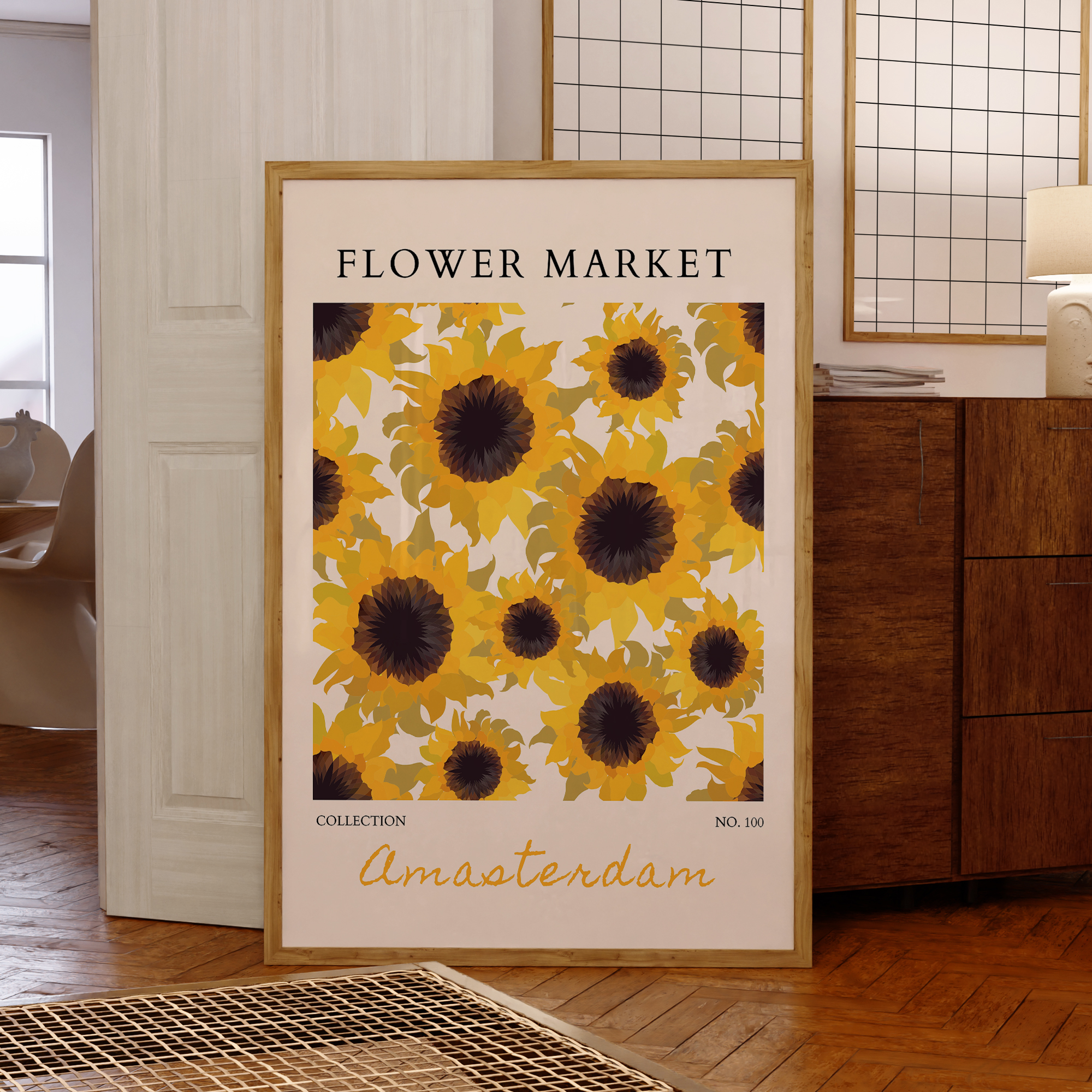 Modern Yellow Flowers Flower M – обзор и цена Home Cinema Wall Art