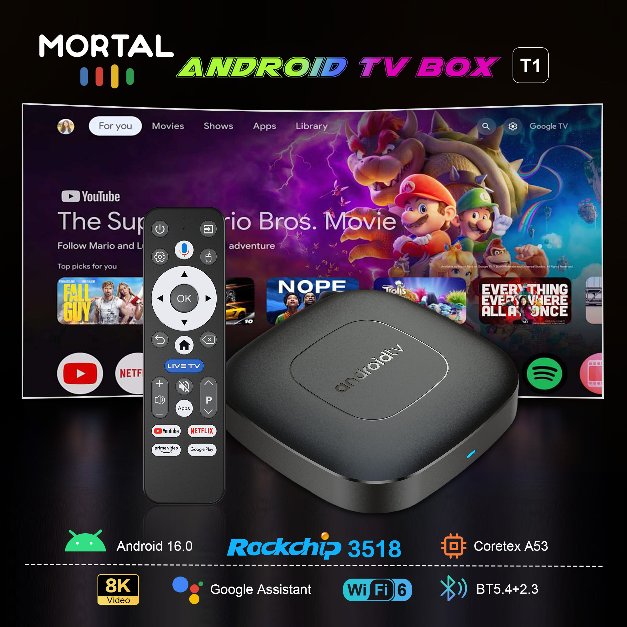 TV Box Android 16 Google Assis – обзор и цена Home Cinema Google