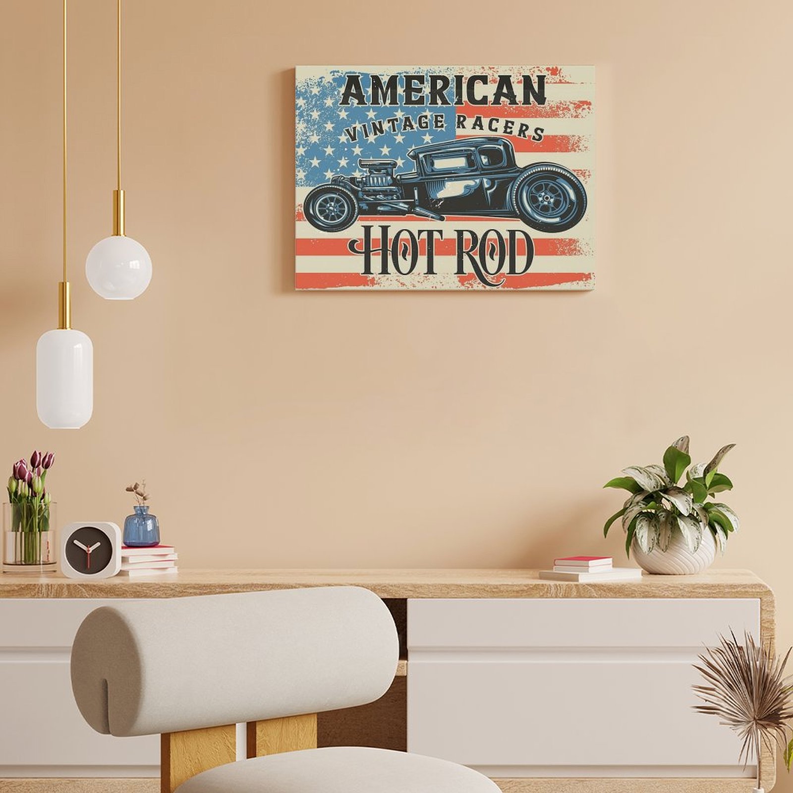 American Hot Rod Canvas Painti – обзор и цена Home Cinema Wall Design