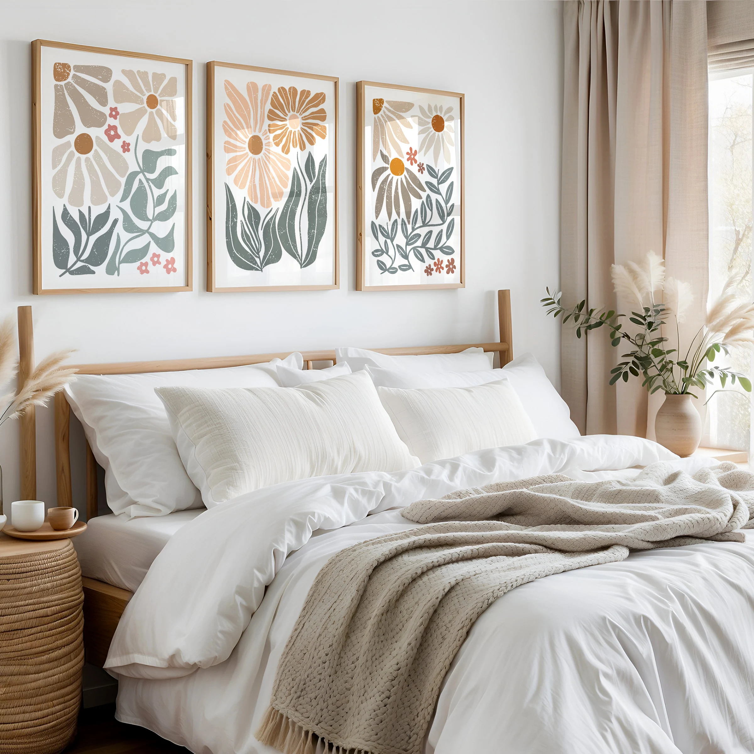 Boho Abstract Floral Canvas Wa – обзор и цена Home Cinema Wall Art
