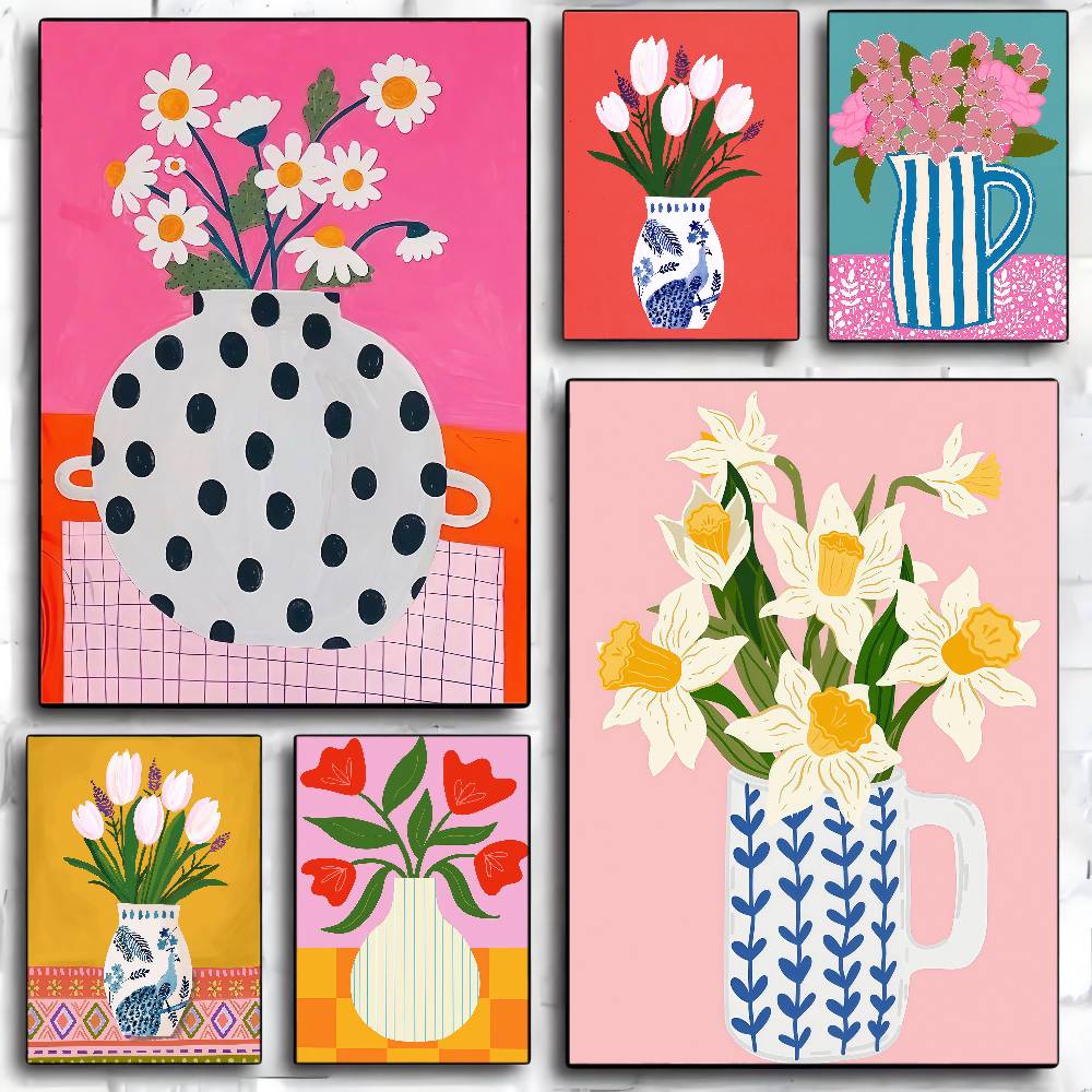 Frameless1pc Flower Market Vas – обзор и цена Home Cinema Wall Art