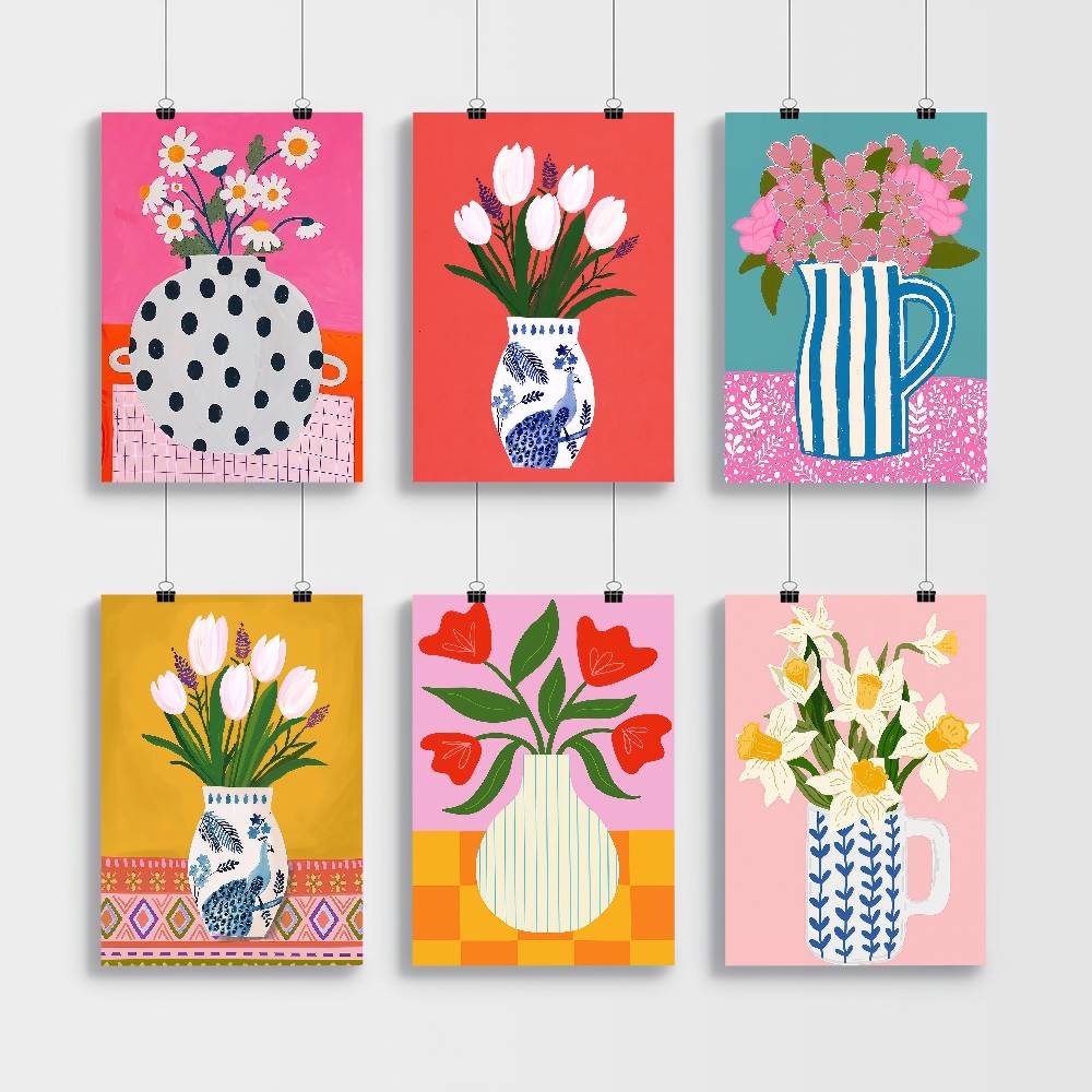 Frameless1pc Flower Market Vas – обзор и цена Home Cinema Wall Art