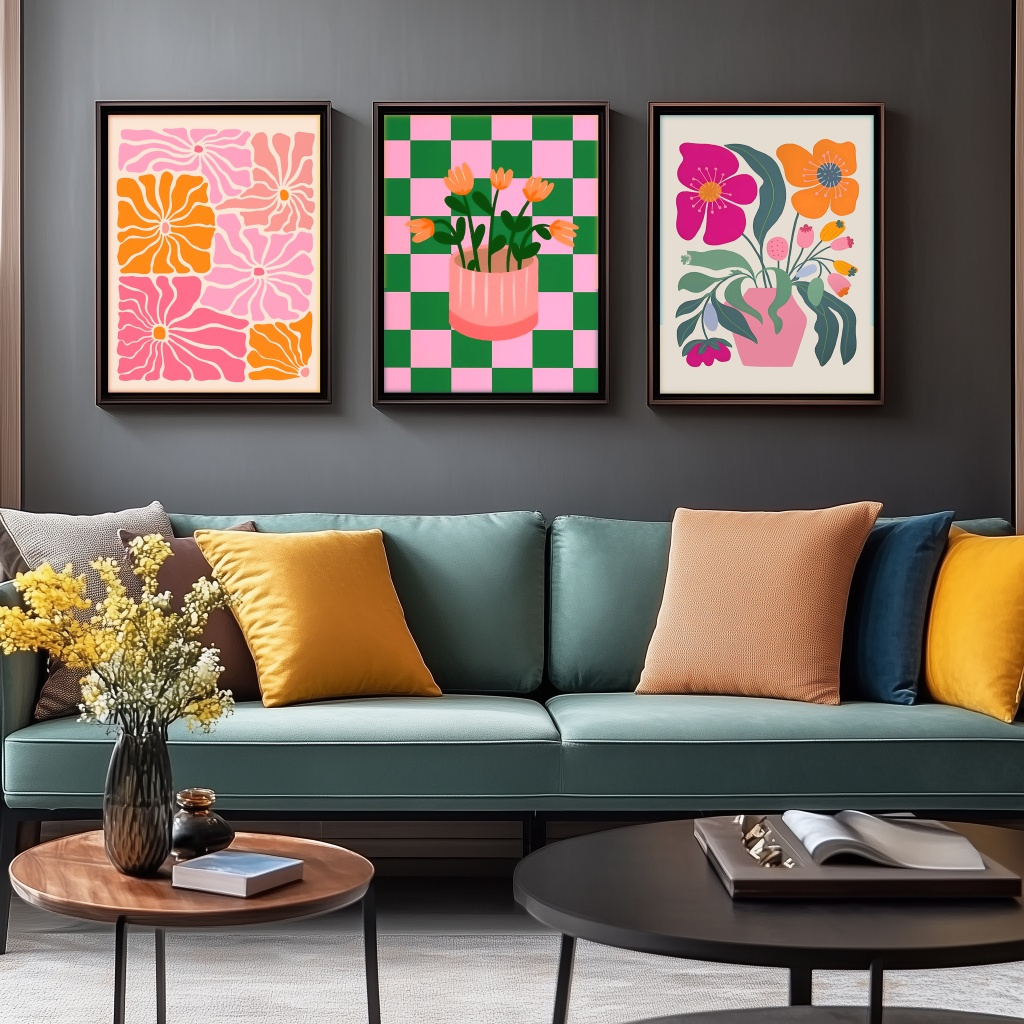 Vibrant Flowers and Vases Canv – обзор и цена Home Cinema Wall Art