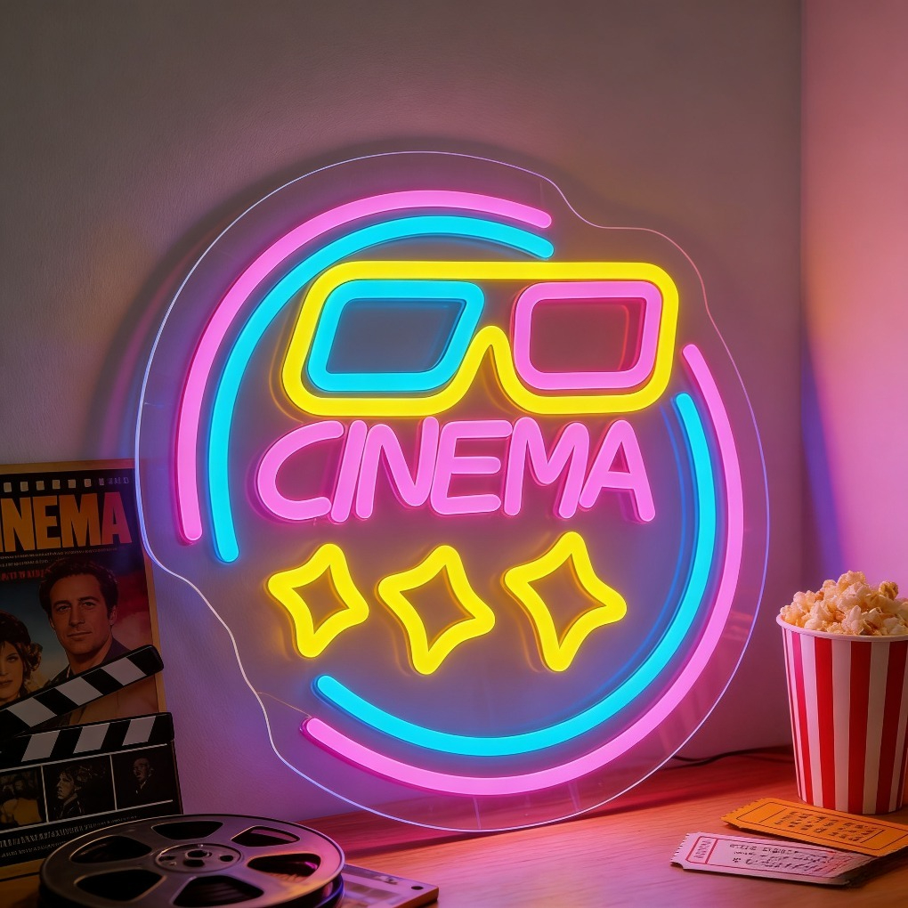 Cinema 3D Glasses LED Neon Lig – обзор и цена Home Cinema Wall Lights