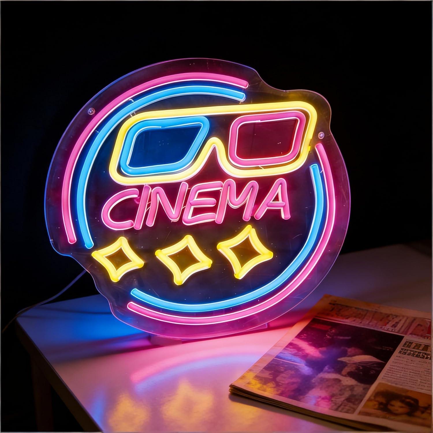 Cinema Neon Sign USB Dimmable  – обзор и цена Home Cinema Wall Lights