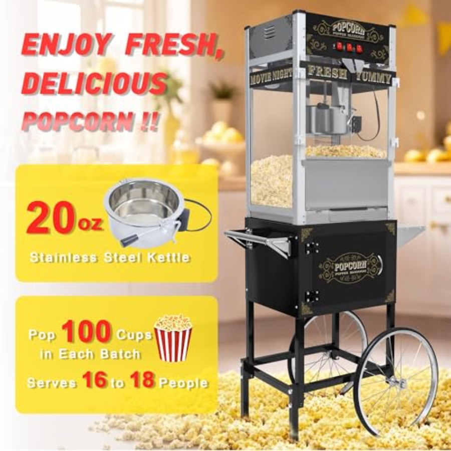 Popcorn Machine with Cart Whee – обзор и цена Popcorn Machine Home