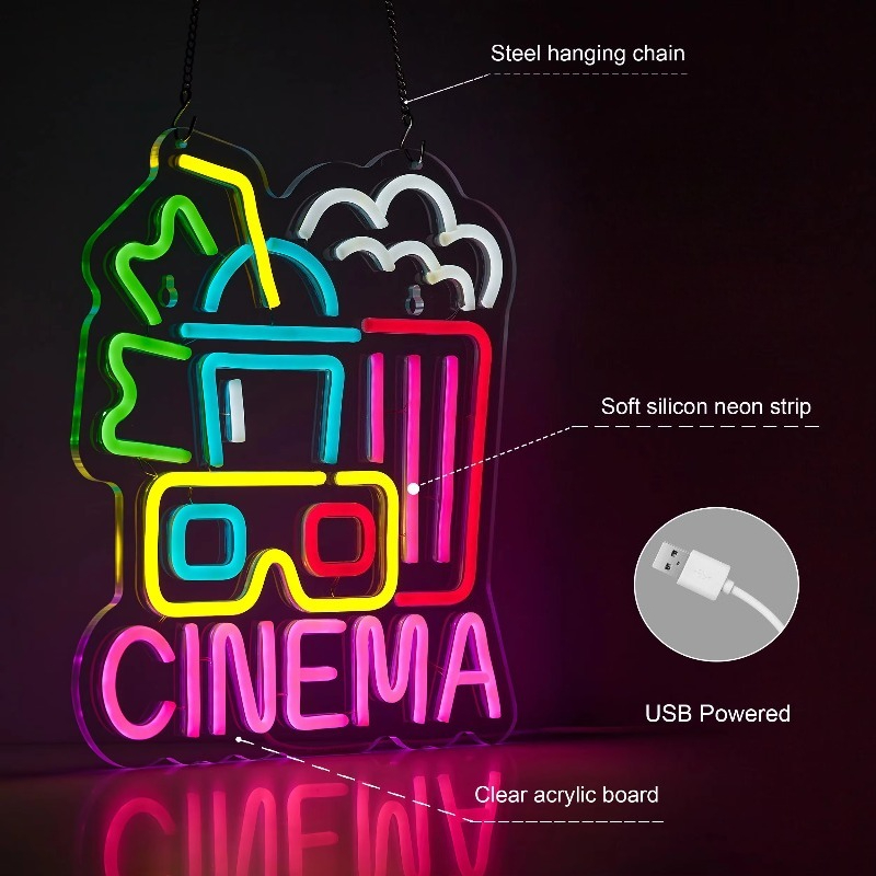 Cinema Neon Sign,Movie Time Ni – обзор и цена Home Cinema Wall Lights