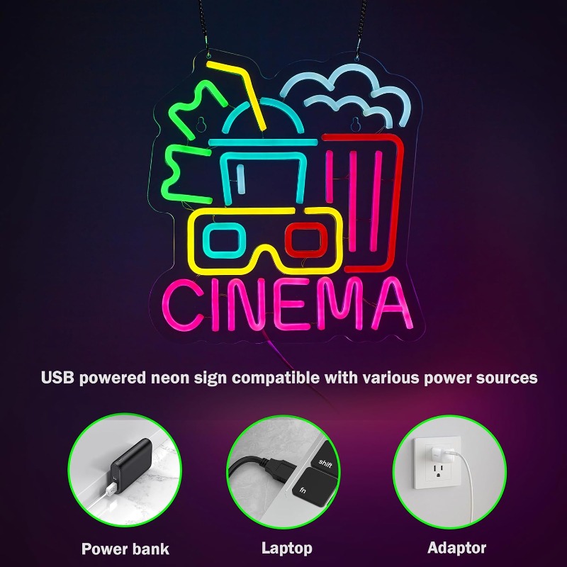 Cinema Neon Sign,Movie Time Ni – обзор и цена Home Cinema Wall Lights