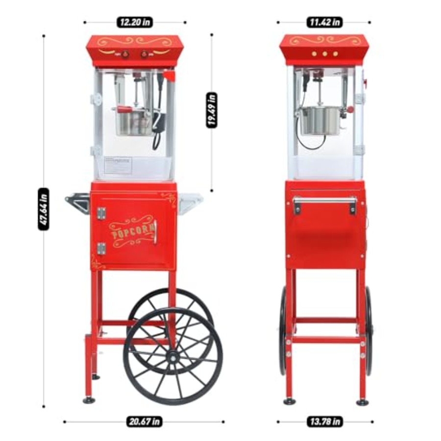 Popcorn Machine with Cart on W – обзор и цена Popcorn Machine Home