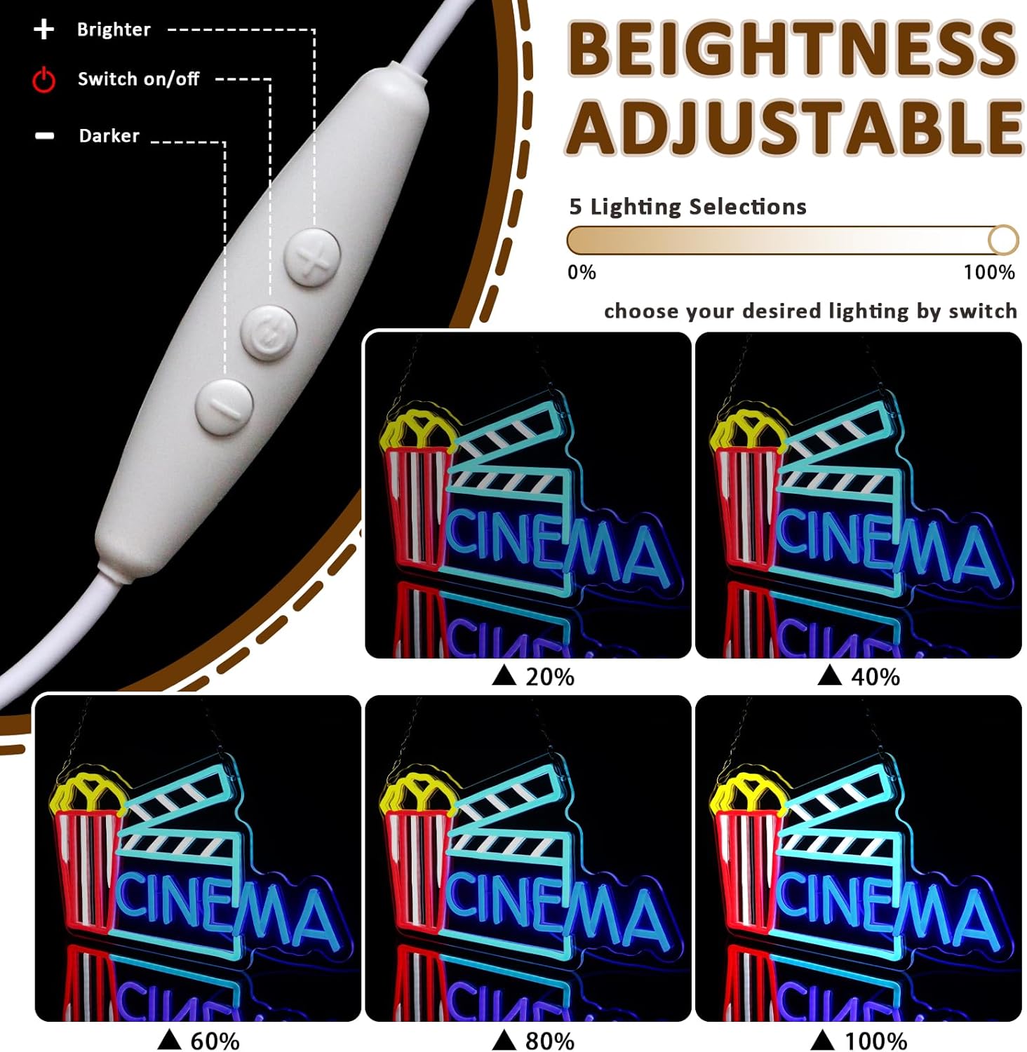 Cinema Neon Sign Art Wall Ligh – обзор и цена Home Cinema Wall Lights