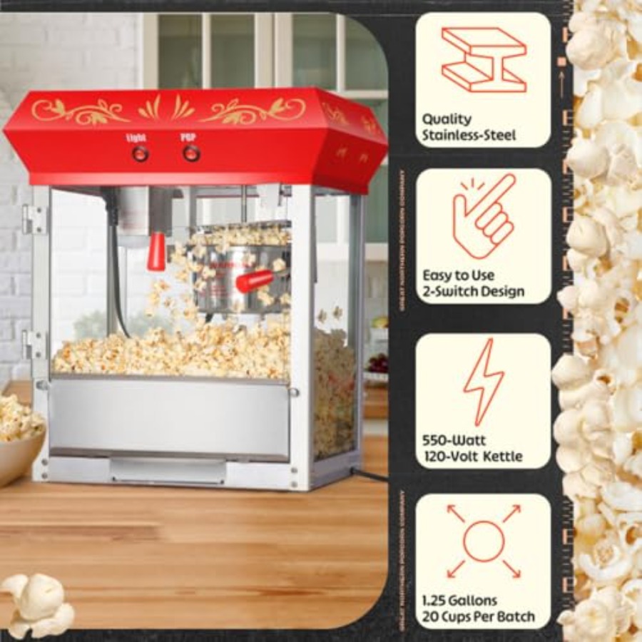 Popcorn Machine 4oz Popper wit – обзор и цена Popcorn Machine Home