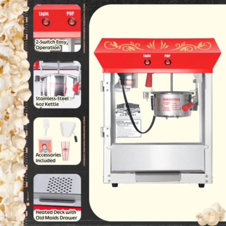 Popcorn Machine 4oz Popper wit – обзор и цена Popcorn Machine Home