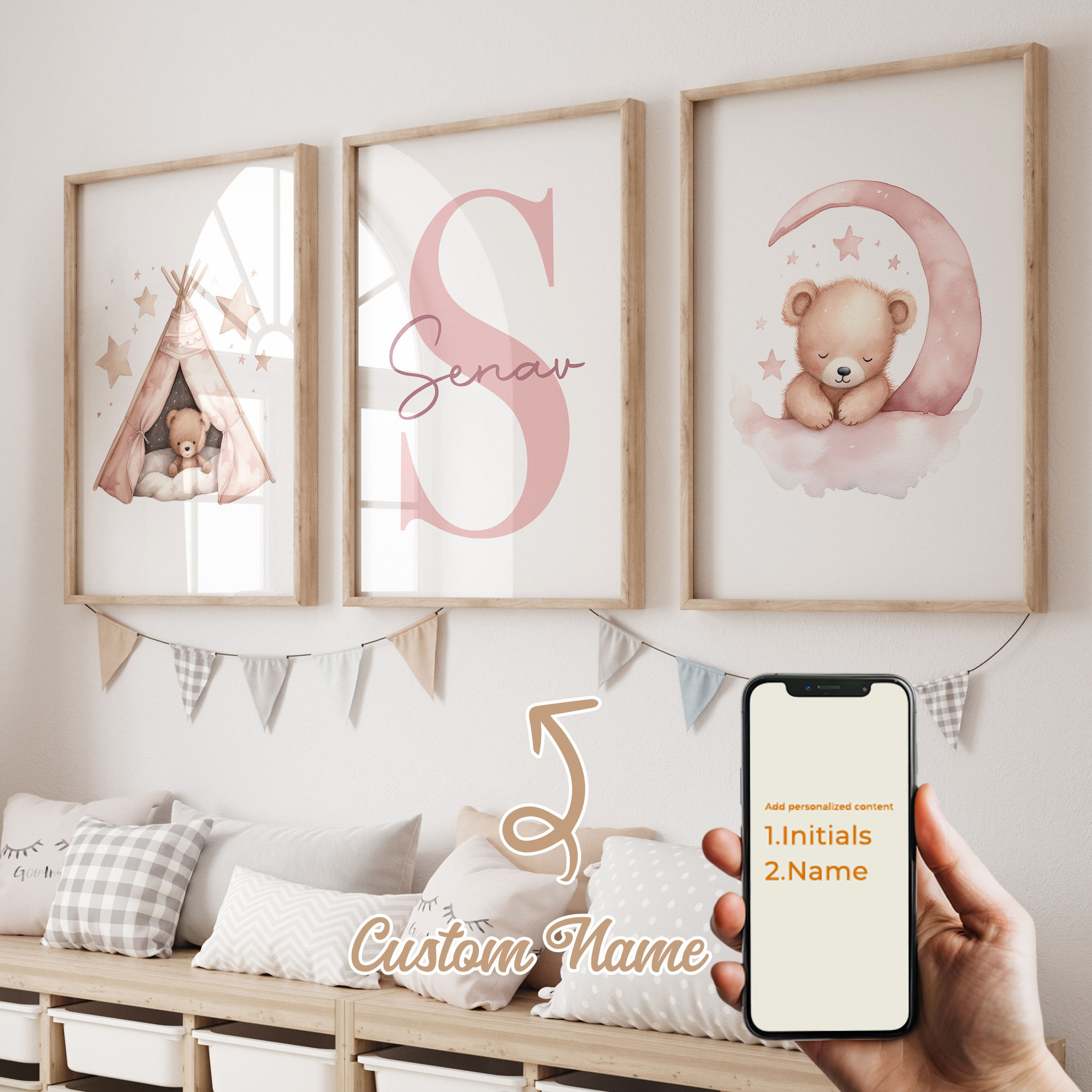 3pcs Personalized Custom Name  – обзор и цена Home Cinema Wall Art