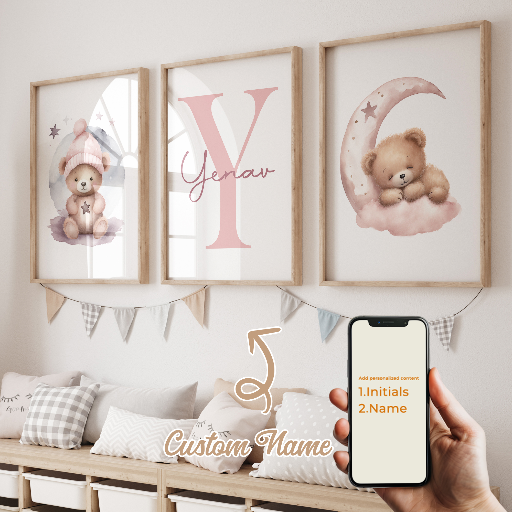3pcs Personalized Custom Name  – обзор и цена Home Cinema Wall Art