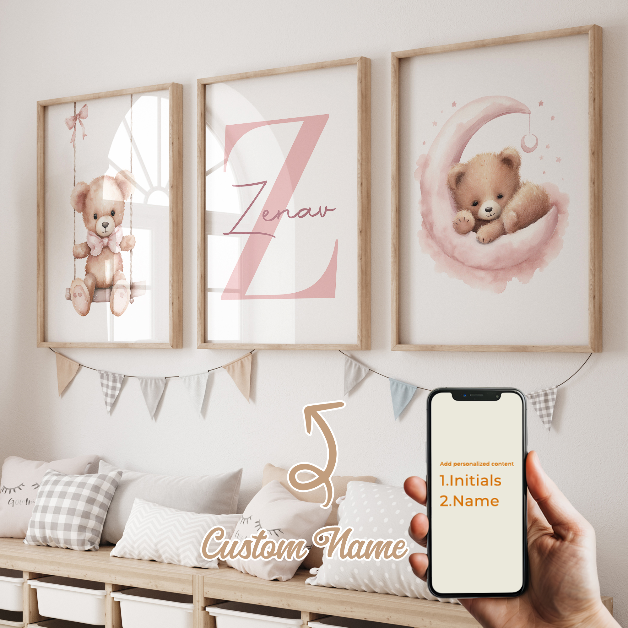 3pcs Personalized Custom Name  – обзор и цена Home Cinema Wall Art