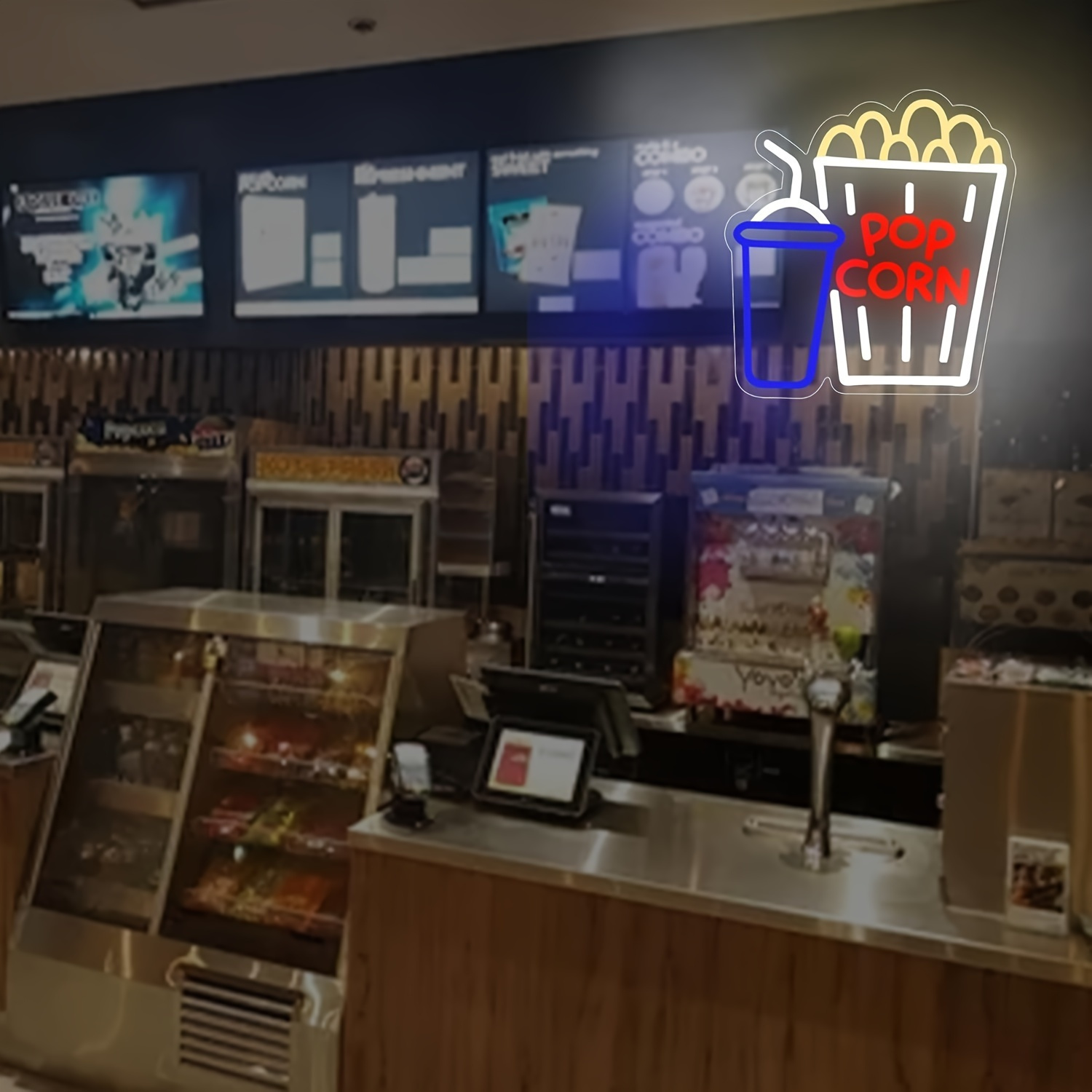 Popcorn Drink Neon Sign LED Wa – обзор и цена Home Cinema Wall Lights