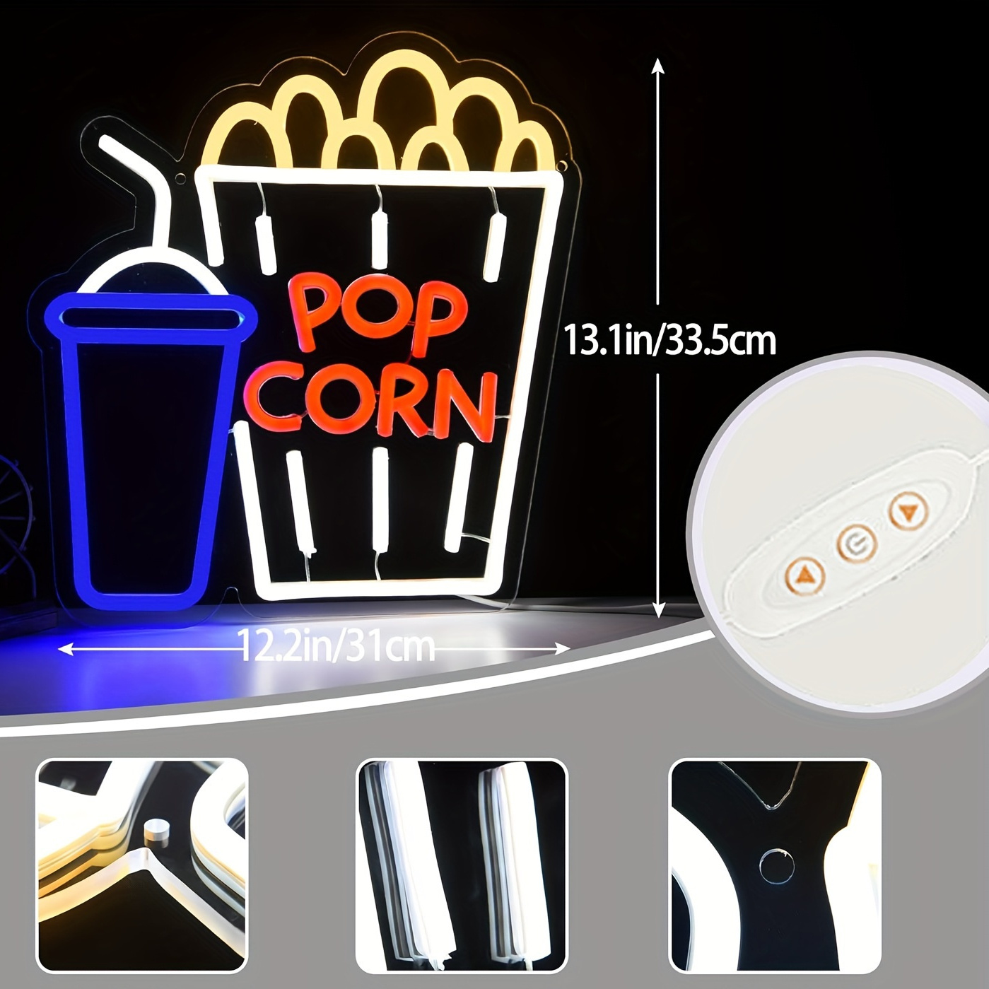 Popcorn Drink Neon Sign LED Wa – обзор и цена Home Cinema Wall Lights