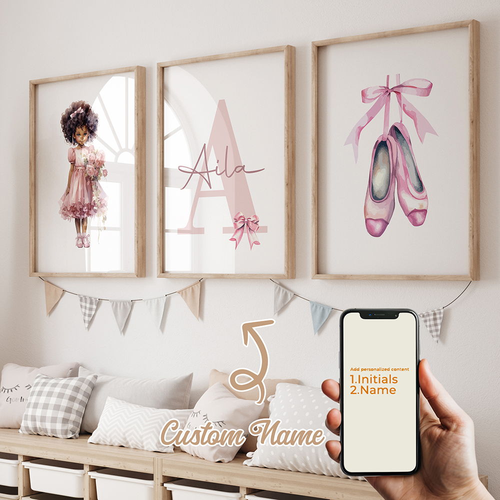 3pcs Personalized Custom Name  – обзор и цена Home Cinema Wall Art