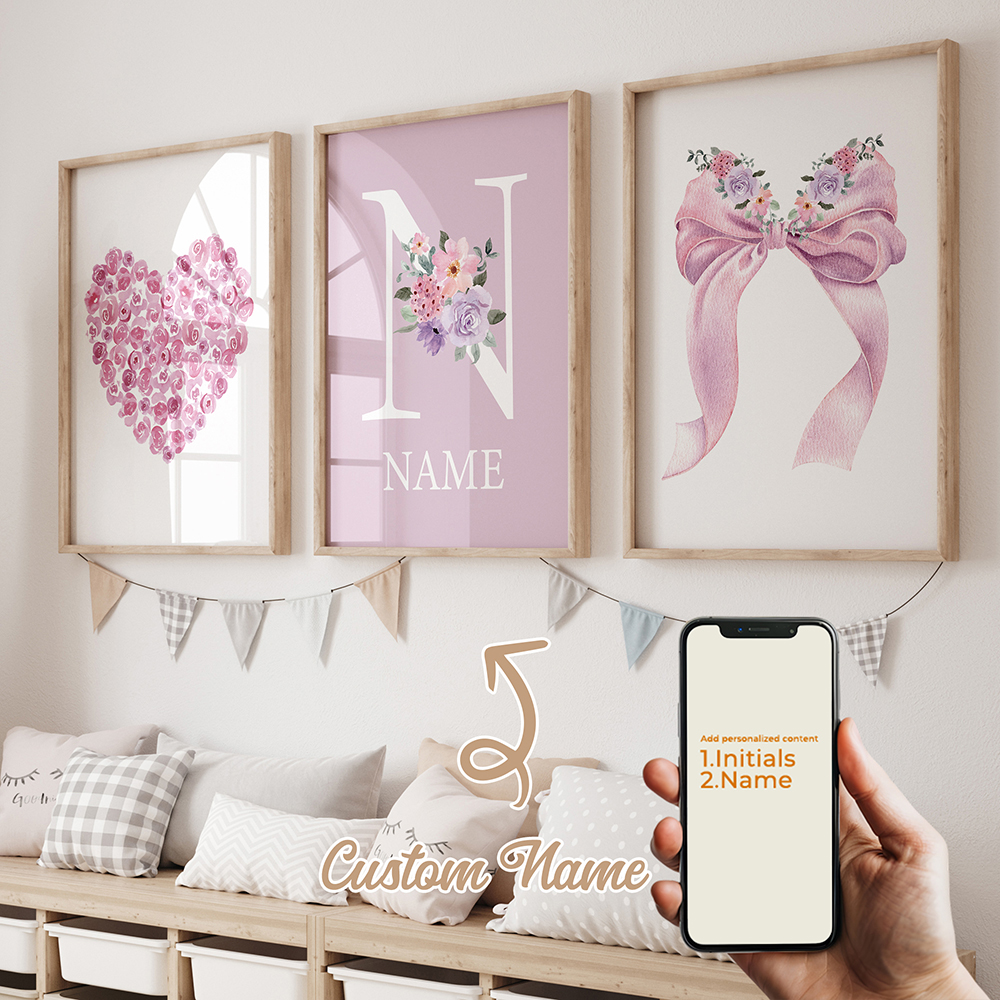 3pcs Personalized Custom Name  – обзор и цена Home Cinema Wall Art