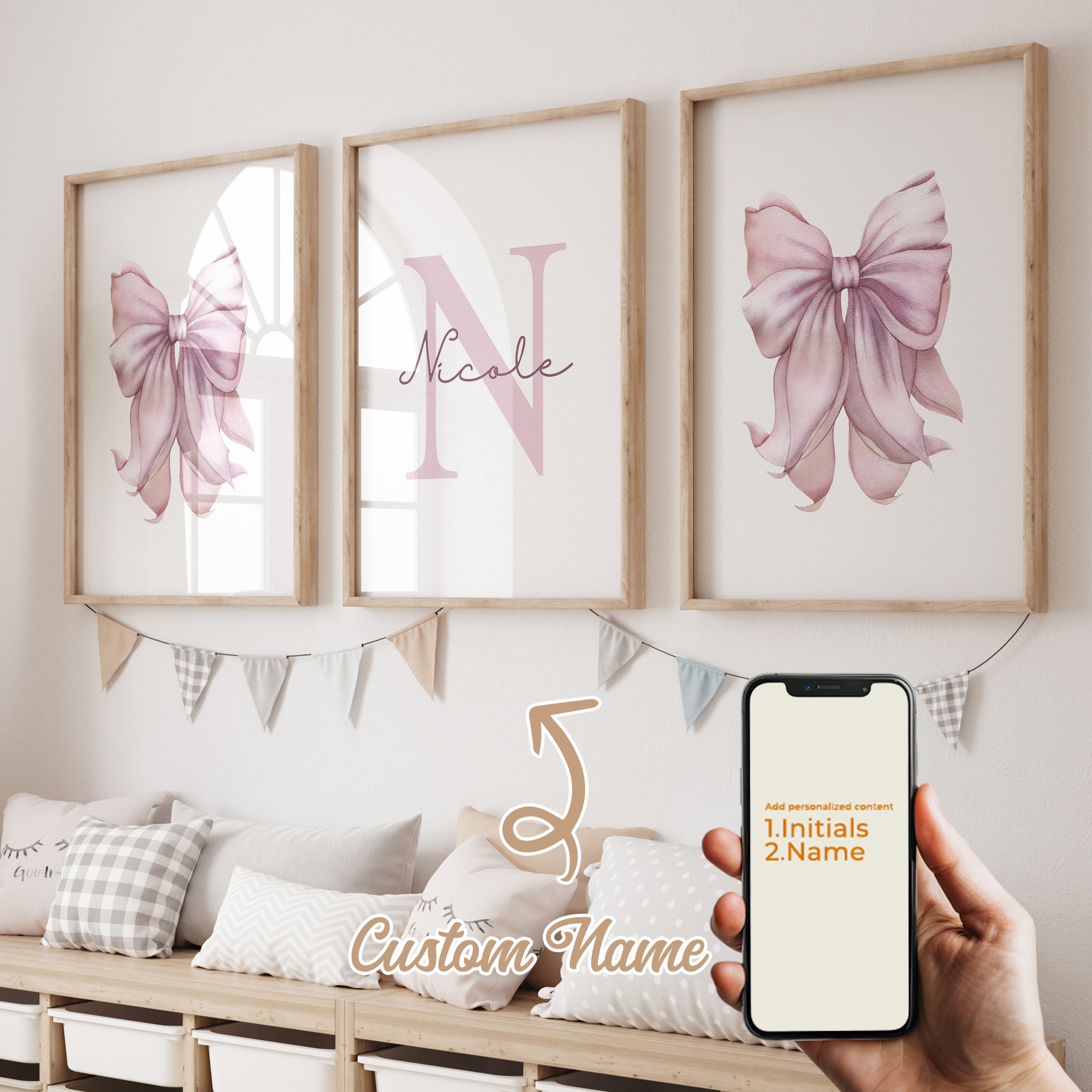 3pcs Personalized Custom Name  – обзор и цена Home Cinema Wall Art