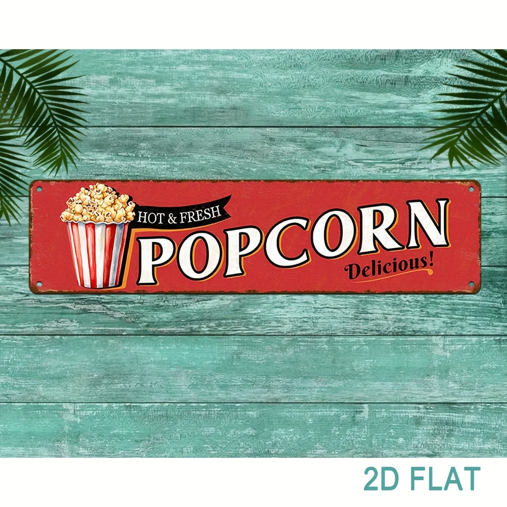 Vintage Aluminum Popcorn Sign  – обзор и цена Home Cinema Wall Design