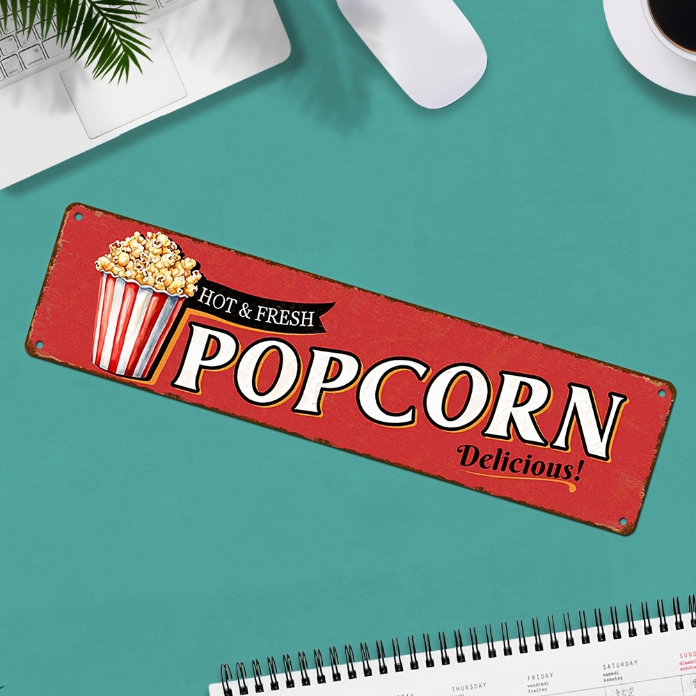 Vintage Aluminum Popcorn Sign  – обзор и цена Home Cinema Wall Design