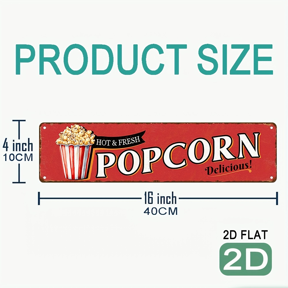 Vintage Aluminum Popcorn Sign  – обзор и цена Home Cinema Wall Design