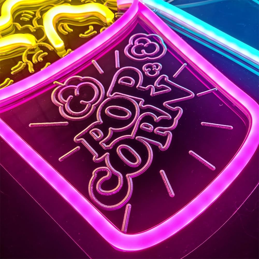 Popcorn Neon Sign LED Neon Lig – обзор и цена Home Cinema Wall Lights