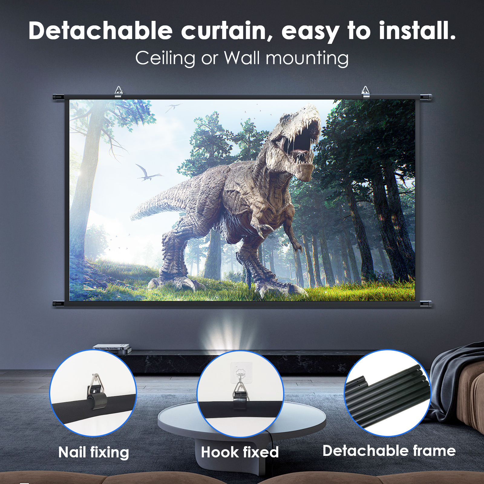 LEJIADA 16:9 Wall Mounted Whit – обзор и цена Home Cinema Rack