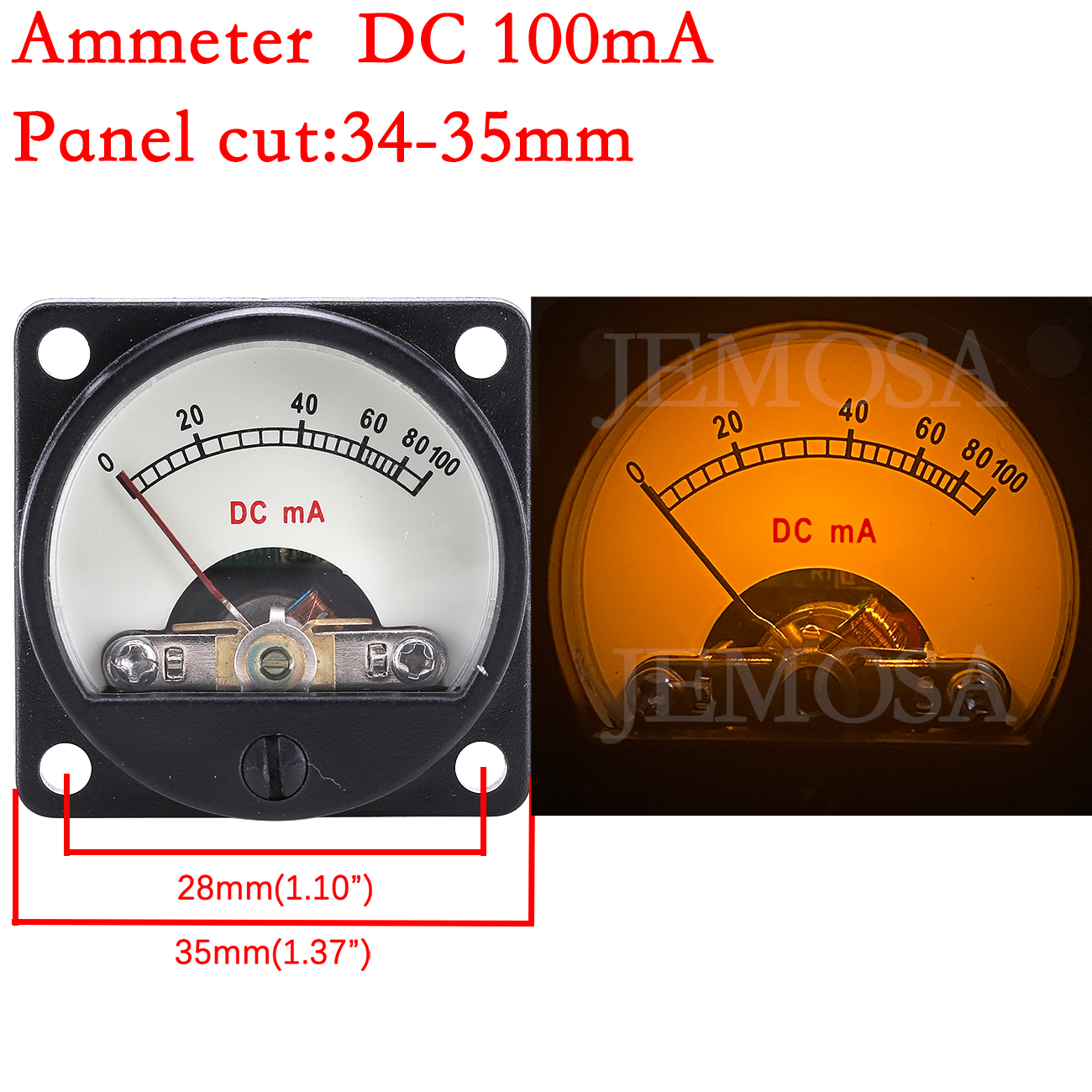 1PC 34mm Ammeter DC 100MA 200M – обзор и цена Home Cinema Hifi