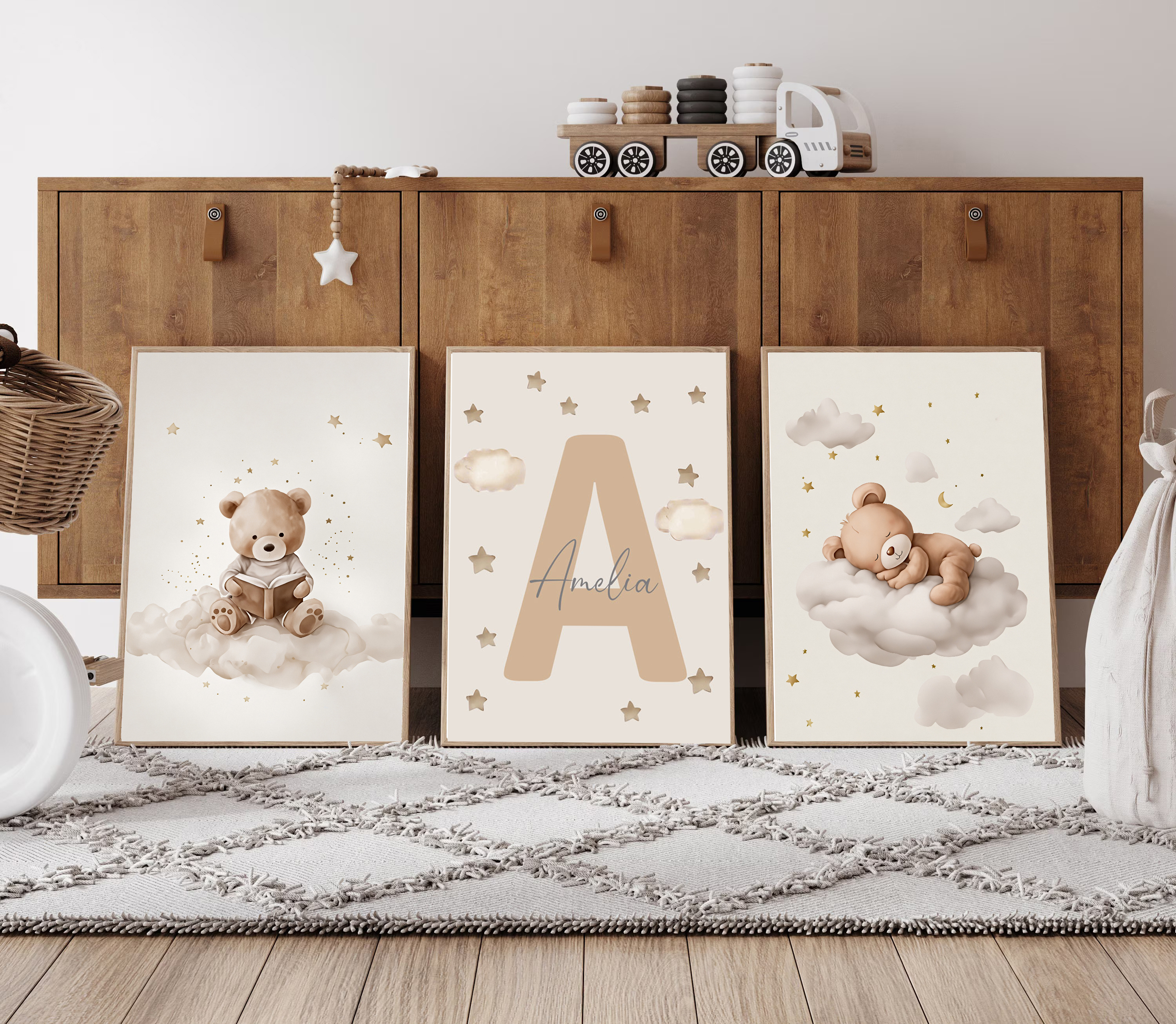 3pcs/set Bohemian Teddy Bear A – обзор и цена Home Cinema Wall Art